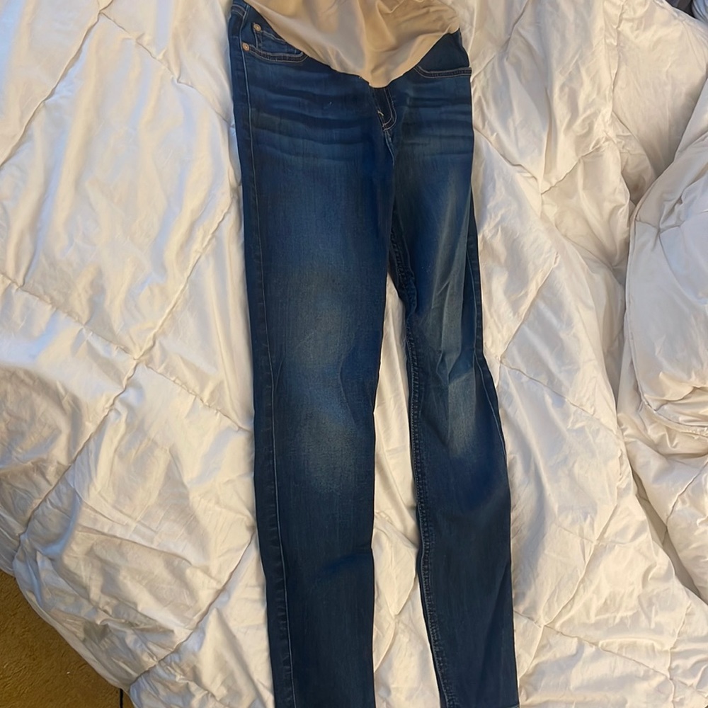 7 For All Mankind Secret Fit Belly B(air) Ankle Skinny Maternity Jeans size 25